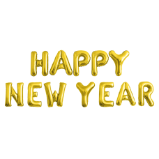 Набор шаров-букв (16''/41 см) Мини-Надпись Happy New Year, Золото