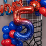 Шар (40''/102 см) Цифра, 5 Героическая тема, Красный/Синий, 1 шт. в уп., 26975