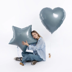 Шар (36''/91 см) Сердце, Утренний туман, Бохо, 1 шт. в уп., 940882