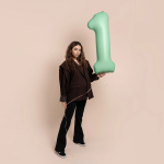 Шар (40''/102 см) Цифра, 1 Slim, Мятный, Матовый, 1 шт. в уп., B901911MM