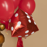 Шар 3D (22''/56 см) Куб, Покер, Кости, Красный, 1 шт. в уп., 23578P