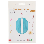 Шар (40''/102 см) Цифра, 0, Голубой, Матовый, 1 шт. в уп., 24110