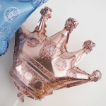 Шар с клапаном (16''/41 см) Мини-фигура, Корона, Розовое Золото, 1 шт., 23323