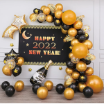 Шар (40''/102 см) Фигура, Счастливого Нового Года (комета), Золото, 1 шт., 19204