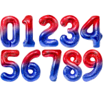 Шар (40''/102 см) Цифра, 3 Героическая тема, Красный/Синий, 1 шт. в уп., 26973