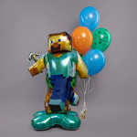 Шар 3D (59''/150 см) Фигура на подставке, Пиксельный герой, 1 шт. в уп., 27734