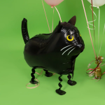 Шар 3D (24''/61 см) Ходячая Фигура, Кот, Черный, 1 шт. в уп., 23271P