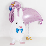 Шар 3D (24''/61 см) Ходячая Фигура, Заяц, Белый, 1 шт., R367W