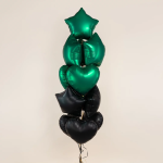 Шар (18''/46 см) Сердце, Бирюзовый, Сатин, 1 шт., 27598