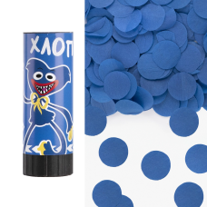 Хлопушка пружинная (4/10 см), Зубастики, Круги тишью, Синий, 1 шт., 823170