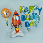 Шар 3D (51''/130 см) Фигура на подставке, Ракета, 1 шт. в уп., 23562