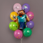 Шар (33''/84 см) Фигура, Пиксельный герой, 1 шт., 23486