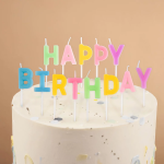Свечи Буквы Happy Birthday, Нежное ассорти, Макарунс, 2*3 + 2 см, 1 шт. с держат., 803024