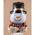 Шар (27''/69 см) Фигура, Снеговик в цилиндре, 1 шт. в уп., 25410-P