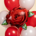 Шар (27''/69 см) Цветок, Роза, Красный, 1 шт., 27764