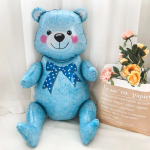 Шар (22''/56 см) Фигура 3D, Сидячий мишка, Голубой, 1 шт. в уп., 15537