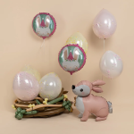 Шар (24''/61 см) Фигура 3D, Лесной Зайка, Розовый, Сатин, 1 шт. в уп., 26292P