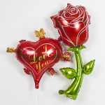 Шар (28''/71 см) Сердце, Стрелы Амура, Красный, 1 шт., 20213