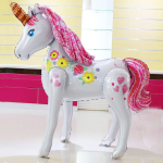 Шар (46''/117 см) Фигура 3D, Цветочный единорог, 1 шт. в уп., 15514