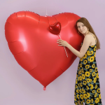 Шар (68''/173 см) Сердце, Красный, Сатин, 1 шт. в уп., 23914