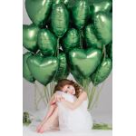 Шар (19''/48 см) Сердце, Зеленый мох, Бохо, 1 шт., 228386