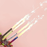 Свеча Фонтан для торта, 30 сек, Золотые звезды, Черный, Металлик, 10 см, 4 шт., ВВ003/2