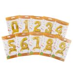 Шар (32''/81 см) Цифра на подставке, 4, Золото, 1 шт. в уп., 24124