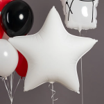 Шар (32''/81 см) Звезда, Белый, Матовый, 1 шт., 24849