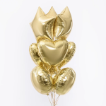 Шар (18''/46 см) Сердце, Светлое золото, 1 шт., 201500LG