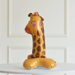 Шар (23''/58 см) Цифра на подставке, 1 Зверята, Жираф, 1 шт. в уп., 24651