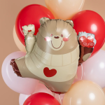 Шар (27''/69 см) Фигура, Мишка с валентинкой, 1 шт., 27531