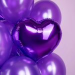 Шар (18''/46 см) Сердце, Фиолетовый, 1 шт., 123038