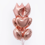 Шар (18''/46 см) Сердце, Розовое Золото, 1 шт., 201500RG