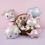 Шар (14''/36 см) Мини-фигура, Динозаврик Принцесса, Розовый, 1 шт., G72160