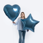 Шар (36''/91 см) Сердце, Сизый, Бохо, 1 шт. в уп., 940899