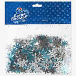 Конфетти Снежинки, Серебристо-голубой Микс, 1,3 и 1,9 см, 20 г., 6232313