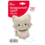 Шар (28''/71 см) Фигура, Кошечка с бантиком, 1 шт. в уп., 27548P