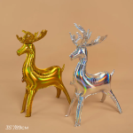 Шар (35''/89 см) Фигура 3D, Олень, Серебро, Голография, 1 шт. в уп., 24905