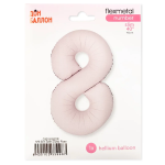 Шар (40''/102 см) Цифра, 8 Slim, Пыльная роза, Сатин, 1 шт. в уп., C901918SDR