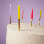 Свечи Яркое ассорти/Золото, Металлик, 0,55*9,5 + 1 см, 8 шт. с держат., 630261