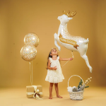 Шар (48''/122 см) Фигура, Новогодний олень, Голография, 1 шт. в уп., 25316GH-P