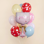 Шар (35''/89 см) Фигура, Бокал, Золотой бант, Розовый, 1 шт., 27478