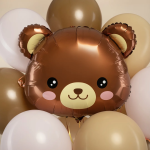 Шар (24''/61 см) Фигура, Голова, Милый медведь, 1 шт. в уп., 21908P