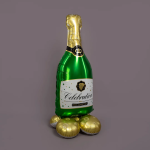 Шар 3D (51''/130 см) Фигура на подставке, Бутылка Шампанское, 1 шт. в уп., 26204