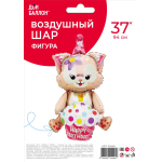 Шар (37''/94 см) Фигура 3D, Лисенок с кексиком, 1 шт. в уп., 24546