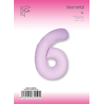 Шар (40''/102 см) Цифра, 6 Slim, Светло-розовый, Матовый, 1 шт. в уп., B901916MRS