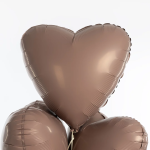 Шар (19''/48 см) Сердце, Мистик, Кофе Латте, Сатин, 1 шт., 221080