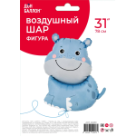 Шар (31''/79 см) Фигура, Бегемотик, 1 шт. в уп., 26339