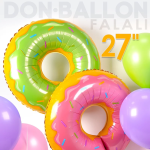 Шар (26''/66 см) Фигура, Пончик, Зеленый, 1 шт., 15702