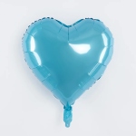 Шар (18''/46 см) Сердце, Голубой, Металлик, 1 шт., 24798